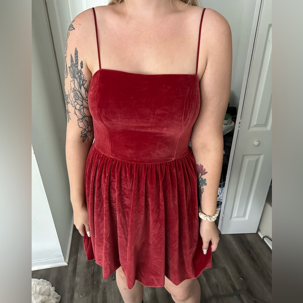 Abercrombie velvet by bubble hem mini dress NWT